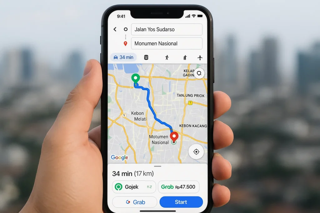 Cara cek tarif Grab tanpa aplikasi lewat Google Maps - cepat dan praktis