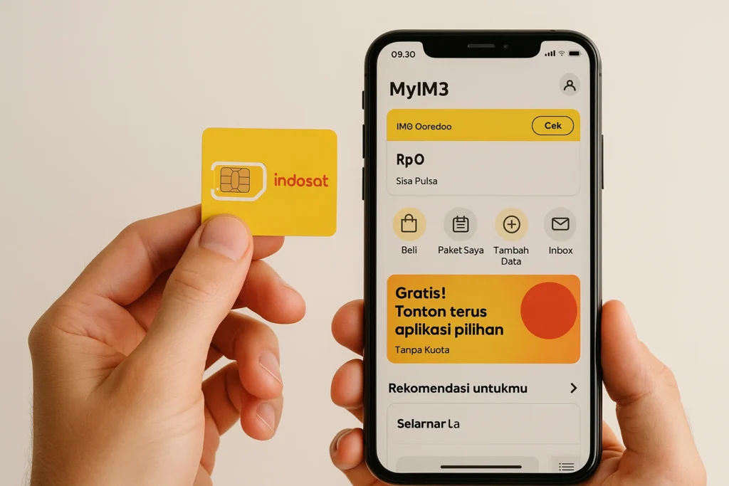 Kartu Indosat dan aplikasi MyIM3 untuk registrasi ulang kartu SIM
