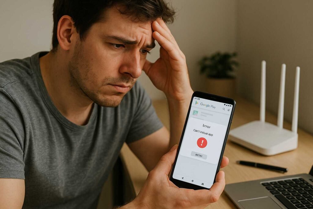 android tidak bisa download aplikasi - cek jaringan - bersihkan cache - update sistem